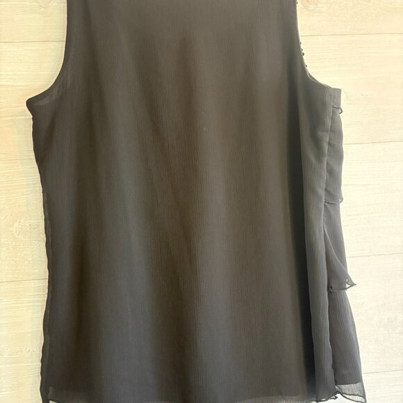 Apt. 9 Black Tiered Layered Sleeveless Sequined Scoop Neck Tank Blouse Size S - Picture 4 of 4
